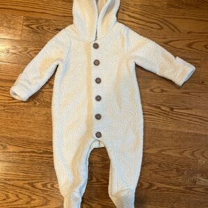 GAP Cream Sherpa Kids Footed One Piece